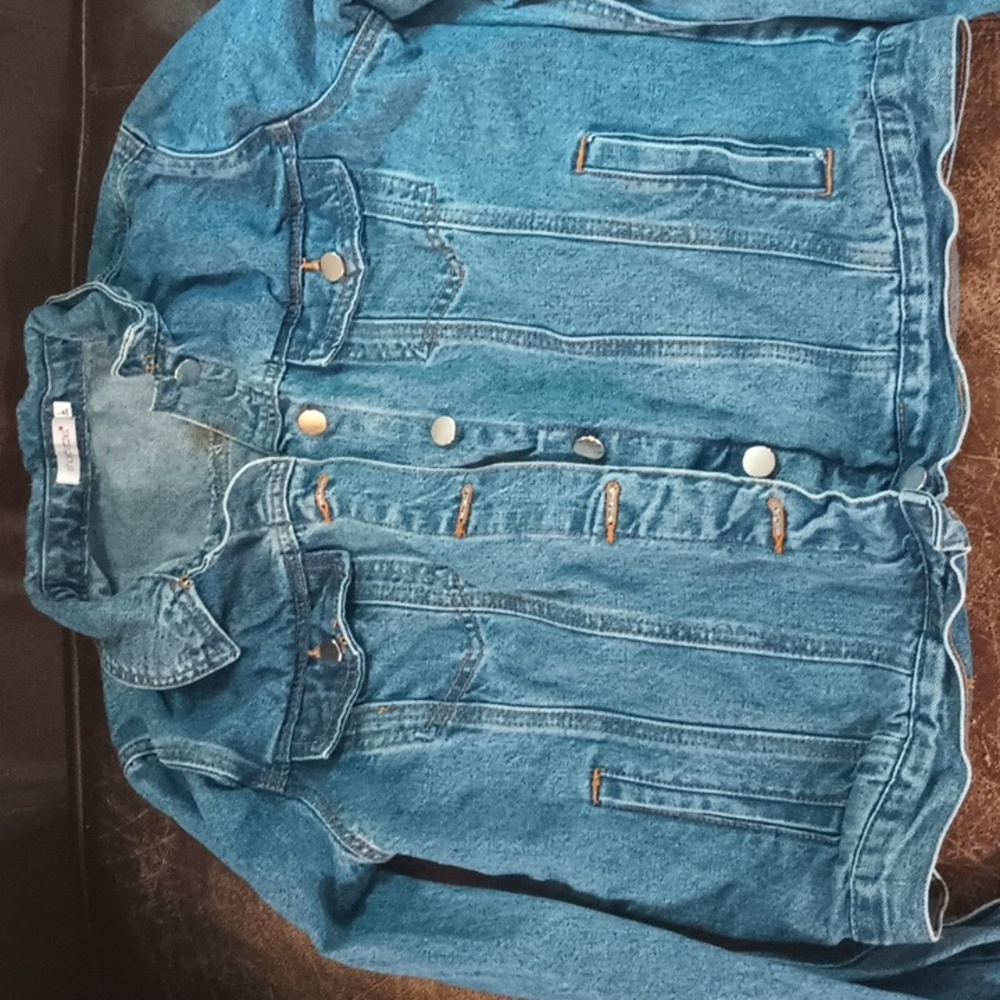 shoedazzle blue jean jacket